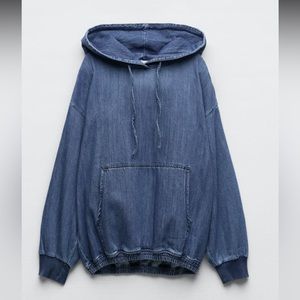 Zara denim oversized hoodie